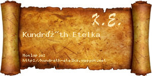 Kundráth Etelka névjegykártya