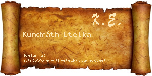Kundráth Etelka névjegykártya